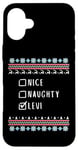 Coque pour iPhone 16 Plus Gentil Coquin Noël Levi Pull Moche