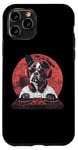 Coque pour iPhone 11 Pro Casque audio rétro amusant DJ Boston Terrier Dog Disco Tech