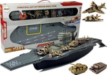 Leantoys Huge Aircraft Carrier Båt Militärfordon Ljud 86 Cm