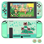 FANPL Dockable Case for Nintendo Switch, housse de protection pour Nintendo Switch et manette Joy Con avec 2 poignées de pouce Marshal Design - (pour Animal Crossing Island Version)