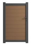 Portillon aluminium remplissage composite 3D bois clair -  Haut 160cm x Larg 100 cm - Vendu sans poteaux