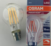 Osram BC LED 7W = 60W Filament Clear light bulb = 60 Watt dimmable A60 GLS