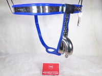 Chastity Belt Male with insertable blue Device cage, locktober, cage, locked