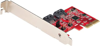 Carte PCI Express SATA 2 ports - Contrôleur PCIe SATA - ASM1166 Raid - Convertisseur PCI Express 2.0 vers SATA - Connecteurs Empilés - Carte d'Extension SATA (2P6GR-PCIE-SATA-CARD)