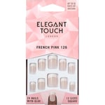 Elegant Touch Naglar Lösnaglar Natural French 126 Pink Short 24 Stk. (4,00 kr / 1 st.)