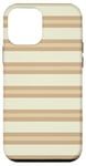 Coque pour iPhone 12 mini Beige Tan rayé Esthétique Girly Preppy Stripes