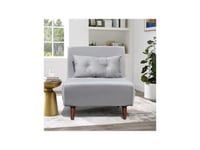 King of Dreams Fauteuil Convertible lit Une Place Tissu Velours Gris Dimension: 80 x 90 x 84 cm - Dimension lit: 80 x 190 x 28 cm