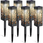 WdtPro Solar Lights Outdoor Garden, 6 Pack Garden Lights Solar Powered Waterproof with Warm White LED Lights, Solar Garden Ornaments Outdoor for Patio, Yard, Pathway Dusk to Dawn Auto On/Off