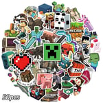 50 st/ set Minecraft-tema-klistermärken Pack Vattentät Dekaler Dekor för Gitarr Bagage Skateboard Laptop Vattenflaska