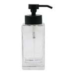 H Halston Modern Soap Dispenser with Rustproof Pump for Soap, Lotion, Dish Soap, Liquid Soap, Farmhouse Styles, for Kitchen Countertop, Bathroom, Home Decor (Foaming Black Square Glass)