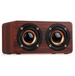 Wooden Bluetooth Speaker, Intelligent Wireless Audio Player, Small Volume Dual Speakers, Bass HIFI Sound Effect, Card And Cable (Color : Red)