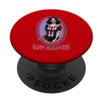 Bombasse clown maléfique, tueur en série féminin, motif Halloween PopSockets PopGrip Adhésif