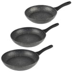 Salter Frying Pan Set 3 Piece Non-Stick Megastone 24 28 & 30cm Dishwasher Safe