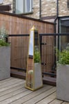 The Obelisk Gold Framed Edge Garden Mirrored Ornament  - 39x8x8" 100x20x20CM