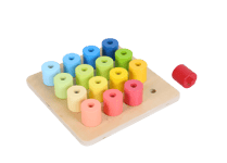 Wooden Stacking Peg Set, Set of 16 for Kids to Practice Dexterity