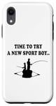 Coque pour iPhone XR Il est temps d'essayer un nouveau sport père et fils partenaire de pêche garçon