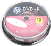 Hp Dvd + R Dl 8.5Gb 8X White Ff Inkjet Printable, Cake 10 Pcs.