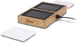 Plancha En Aluminium Et Céramique Pour 2 Personnes 420w Noir Bois