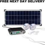 HUBi 10K Solar Panel and 2 USB Rechargeable Lumi Lights Motorhome Caravan Boat