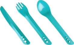 Lifeventure, Travel & Outdoor Interlocking Cutlery Set Ellipse Ensemble de Couverts emboîtables pour Camping, Voyage et extérieur Mixte, Bleu Sarcelle, Taille Unique