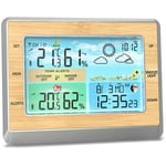 Decdeal - Station météo Thermomètre intérieur extérieur sans fil Écran led couleur 6 pouces Moniteur de température et d'humidité avec pression