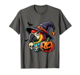 Scary Halloween Parrot Witch Hat Costume Spooky Season T-Shirt