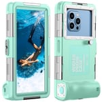 Lanhiem Pochette Étanche [Universelle] Coque Téléphone Protection IPX8 Plongée Étui pour iPhone Samsung Galaxy Huawei XiaoMi RedMi Oppo Vivo Smartphone 4.7-6.8'' 15M sous Marine Housse - Teal White