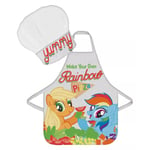 My Little Pony Rainbow Pizza Barn Förkläde Med Kockmössa 55cm multifärg