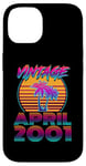 Coque pour iPhone 14 24 Years Old Retro Vintage Funny April 2001 24th Birthday