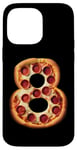 Coque pour iPhone 14 Pro Max 8e anniversaire Pizza Party Garçons Cheese Kids Pie Eight Bday Boy