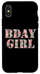 Coque pour iPhone X/XS Rose camouflage anniversaire fille militaire chasseur anniversaire