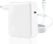 Chargeur Mac Book Pro, 67W Chargeur USB C câble Secteur Rapide Compatible avec Mac Book Pro 13/14/15/16 Pouces/Mac Book Air 2020/2019/2018/ipad/Thinkpad/HP/Laptop/Phones avec 1.8M USB C vers C câble