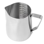 Milk Jug 600Ml/21OZ Milk Frother Jug, Stainless Steel Milk Frothing Pitcher, Powder Shaker, Garland Needle, Garland Model, Coffee Bean Spoon for Hot Chocolate Cappuccino Coffee Latte Art Maker (B)