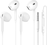 2Pack Auriculaires In-Ear avec Câble,Casque HiFi Stéréo avec Jack 3.5mm,Microphone,Isolation Acoustique et Contrôle du Volume pour S-amsung,i-Phone,H-uawei,A-ndroid,Pixel,T-ablette MP3/MP4 Players