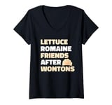 Womens Lettuce Romaine Friends After Wontons Dumpling Dim Sum V-Neck T-Shirt