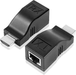 Extendeur Rj45 Hdmi 1.4,Sur Câble Simple Ethernet Lan Rj45 Cat5e Cat6 - Distance D'application Jusqu'à 30 M,Pour Hdtv Hdpc Ps4 Stb 4k 2k,Nécessite Un Câble En Cuivre Pur Cat 5e/6/6e