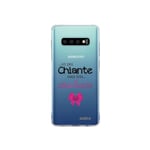 Evetane - Coque Silicone Compatible Samsung Galaxy S10 Plus - Protection Intégrale 360, Fine et Transparente - Coque Avant & Arrière - Haute Résistance - Un Peu Chiante Tres attachante