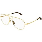 Lunettes de soleil Bottega Veneta  BV1302O Cadres Optiques, Or/Transparent, 57 mm