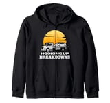 USA Tow Truck Driver, Truck Driver Yellow Line, Tow Truck Zip Hoodie