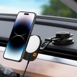 Onetap Pro 3 Magfit 15w Chargeur Sans Fil Voiture Rapide, Module Mfm(Made For Magsafe), Support De Voiture De Tableau Pour Magsafe Compatible Avec Modèles Iphone 16 15 14 13 12[Q1339]