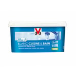 V33 - Peinture intérieure monocouche Blanc Cuisine & Bain satin Finition : Satin 2,5 l