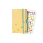 SIGEL J4318 Jolie Agenda semainier 2024, Rainbow Butter, 9,5 x 15 cm, couverture rigide, 174 pages, jaune