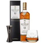 Macallan 12 YO Sherry Cask Whisky Glass & Jigger Set 70cl