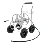 VEVOR Chariot enrouleur de tuyau 91 m arrosage plantes pour jardin avec panier