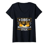 Womens Mozzarella Stick Cheese Design for a Mozzarella stick lover V-Neck T-Shirt