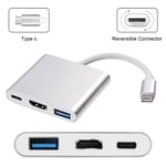 Aluminum Usb 3.1 Type-c Port Hub Hdmi Adapter For Macbook Air Pro 2017/2018 Uk