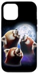 iPhone 14 Pro 3 Red Pandas Howling At The Moon Funny Panda Bear Lover Kids Case