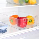 OHS Plateau de rangement pour réfrigérateur, fruits frais, légumes, tiroirs de rangement extractibles en plastique pour cuisine, garde-manger, congélateur, taille M