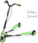 AOODIL 3 Wheeled Foldable Scooters for Boys Girls, Adults Wiggle Scooter Push K