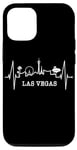 Coque pour iPhone 15 Pro Las Vegas Silhouette Battement Coeur J'adore Las Vegas